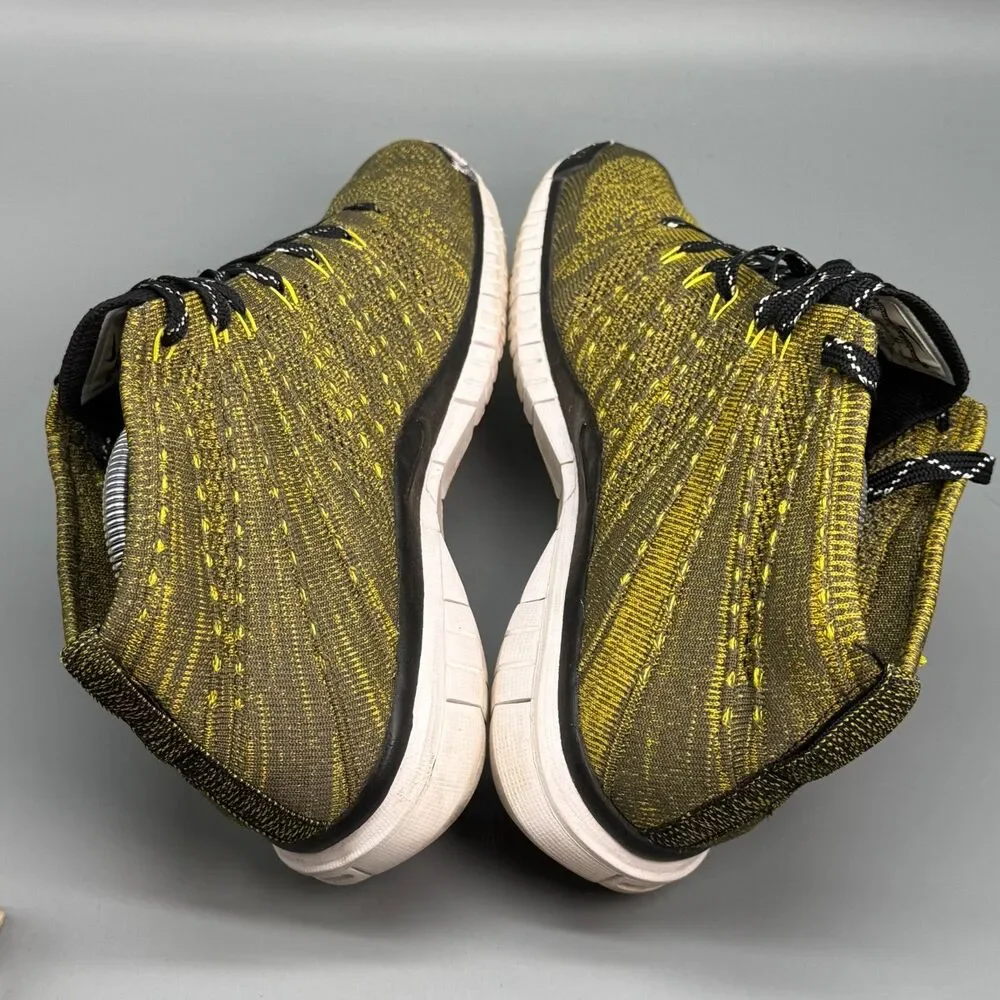Nike Free Flyknit Chukka Men's 8 Green Gold Lace-Up Athletic Running Sneakers